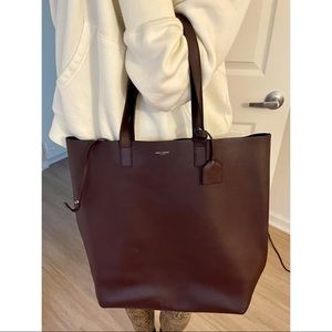 Saint Laurent Bordeaux Leather Shopper